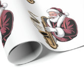 Santa Playing Saxophone Xmas Musician Saxophonist  ラッピングペーパー (ロールコーナー)