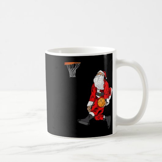 Santa Playing Sketll Slam Dunk Christmas Gift コーヒーマグカップ (右)