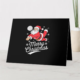 Santa Playing Volleyball Christmas Pajama Cool Spo カード