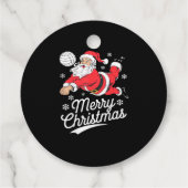 Santa Playing Volleyball Christmas Pajama Cool Spo フェイバータグ (裏面)