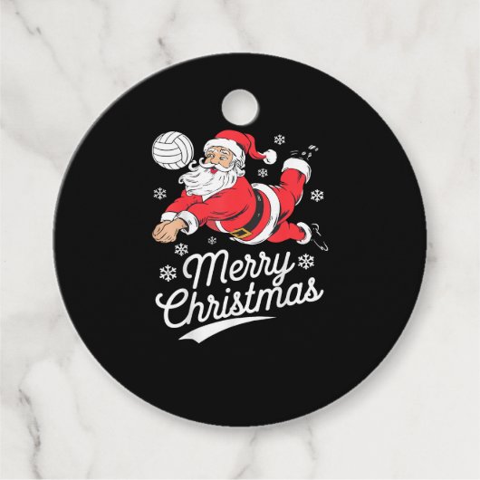 Santa Playing Volleyball Christmas Pajama Cool Spo フェイバータグ (正面)