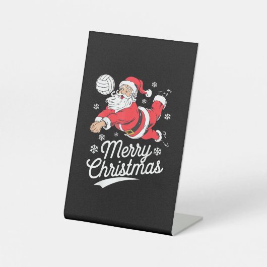 Santa Playing Volleyball Christmas Pajama Cool Spo 台座サイン (正面)