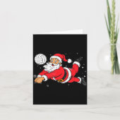 Santa Playing Volleyball Christmas Pajama Cool Srt カード (正面)