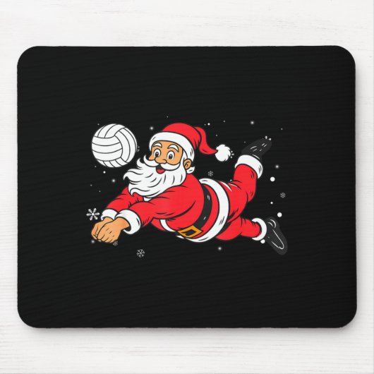 Santa Playing Volleyball Christmas Pajama Cool Srt マウスパッド (正面)