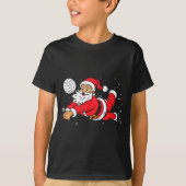 Santa Playing Volleyball Christmas Pajama Cool Srt Tシャツ (正面)