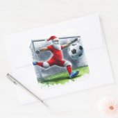 Santa Plays Soccer During the Holiday Season スクエアシール (封筒)