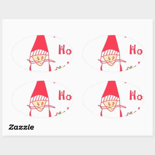 Santa.pngからホホホホメリークリスマス 楕円形シール (シート)