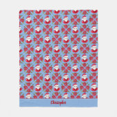 Santa Poinsettia名伝統的付けクリスマス フリースブランケット (正面)