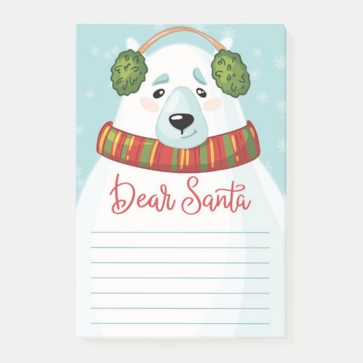 Santa Polar親愛 Bear Post-Itノート ポストイット (正面)