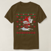 Santa Pooping Down Chimney Ugly Xmas Sweater Chris Tシャツ (デザイン正面)