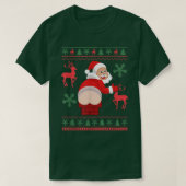Santa Pooping Down Chimney Ugly Xmas Sweater Chris Tシャツ (デザイン正面)