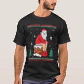 Santa Pooping Down The Chimney Ugly Sweater Christ Tシャツ (正面)