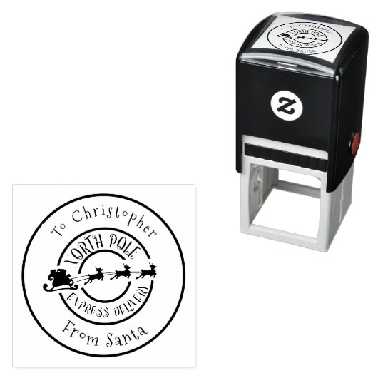 Santa Postage Self-iからの北極メールキャリア セルフインキングスタンプ (インサイチュ)