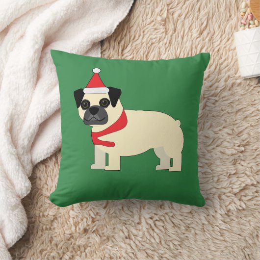 Santa Pug クッション (ブランケット)