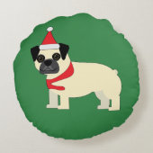 Santa Pug ラウンドクッション (裏面)