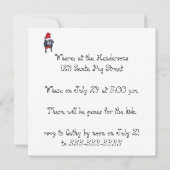 Santa Pug、7月のクリスマスお祝い招待状 招待状 (裏面)