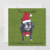 Santa Pug、7月のクリスマスお祝い招待状 招待状 (正面)