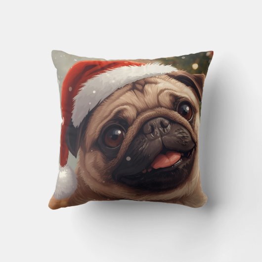 Santa Pug’s Cozy Christmas Cuddle Pillow クッション (裏面)