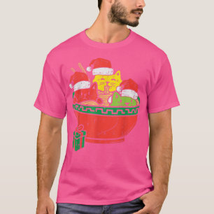 Santa Ramen Cats Anime Christmas Pajamas Xmas PJs Tシャツ