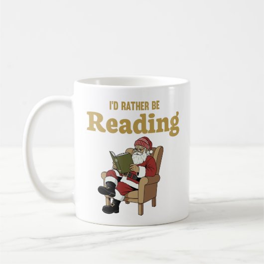 Santa Reading コーヒーマグカップ (左)