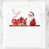 Santa Rectangleステッカー、光沢 長方形シール (バッグ)