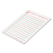 Santa RedとGreen Christmas Listのパーソナライズ ノートパッド (アングル)