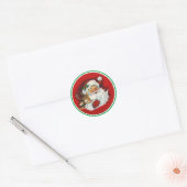 Santa & ReindeerまたいけなはNice List Envelope ラウンドシール (封筒)