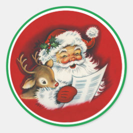 Santa & ReindeerまたいけなはNice List Envelope ラウンドシール