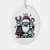 Santa, Reindeer, and a Christmas Monkey Ornament セラミックオーナメント (右)