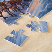 Santa Reindeer Cabin Northern Lights Christmas ジグソーパズル (側面)