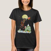 Santa Reindeer Chicken Ugly Sweater Farmer Christm Tシャツ (正面)