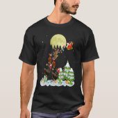 Santa Reindeer Chicken Ugly Sweater Farmer Christm Tシャツ (正面)