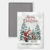 Santa & Reindeer Christmas Magnet マグネット (正面/裏面)
