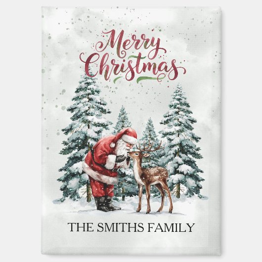 Santa & Reindeer Christmas Magnet マグネット (正面)