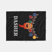 Santa Reindeer Dasher Xmas Group Costume  フリースブランケット (正面(横))