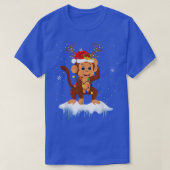 Santa Reindeer Monkey Xmas Light Santa Reindeer Mo Tシャツ (デザイン正面)