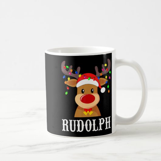 Santa Reindeer Rudolph Xmas Group Costume  コーヒーマグカップ (右)