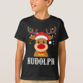 Santa Reindeer Rudolph Xmas Group Costume  Tシャツ (正面)