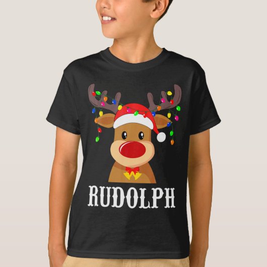 Santa Reindeer Rudolph Xmas Group Costume  Tシャツ (正面)