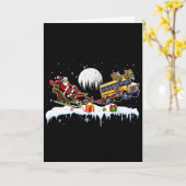 Santa Reindeer School Bus Christmas Driver Team Lo カード (黄色い花)