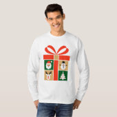 Santa, Reindeer, Snowman & Tree Art Tシャツ (正面フル)