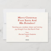 Santa Reindeer Vintage Christmas シーズンカード (裏面)