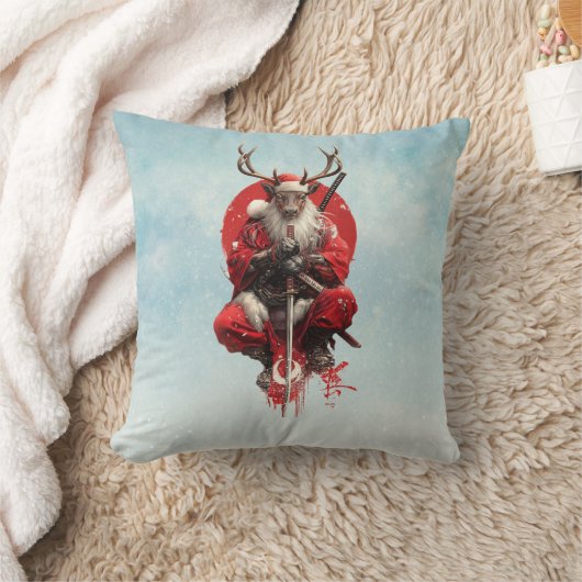 Santa Reindeer Warrior – Holiday Battle Edition クッション (ブランケット)