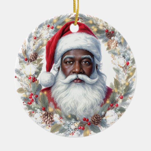 Santa Return Address Label  セラミックオーナメント (正面)