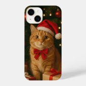 Santa Ribbon Cat iPhone 14 Case iPhoneケース (裏面)