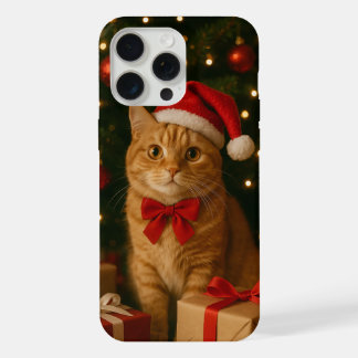 Santa Ribbon Cat iPhone 15 Pro Max Case iPhone 15 Pro Maxケース