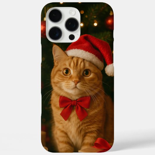 Santa Ribbon Cat iPhone 16 Pro Max Case Case-Mate iPhoneケース (裏面)