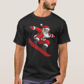 Santa Ride Snowboard Funny Christmas Freestyle Sno Tシャツ (正面)