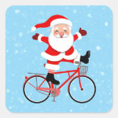 Santa rides a Bicycle スクエアシール (正面)