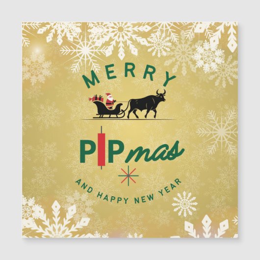 Santa Riding a Bull Sleigh – Forex Pipmas Gift  (正面)